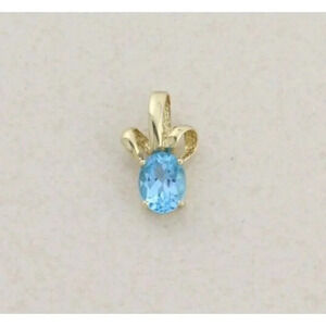 Pendant Only 10k Yellow Gold Natural Blue Topaz Pendant